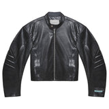 Faux-leather biker jacket