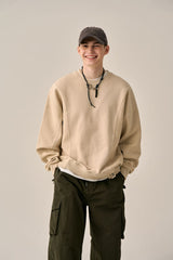 REVERSE PATTERN SWEATSHIRT-BEIGE