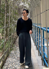 Waffle U-Neck Long Sleeve 4COLOR