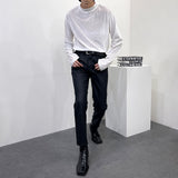 CRベルベットモックネックロングスリーブシャツ/CR Velvet Mock-neck Long-Sleeved Shirt (4 colors)