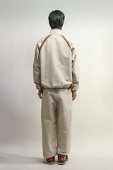 アシンメトリーウェーブパンツ / ASYMMETRIC WAVE PANTS-BROWN ECRU