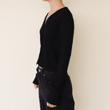 GREEDY CROP CARDIGAN (BLACK)