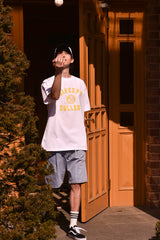 クラシックビッグロゴクルーネックホワイトユニセックスTシャツ / Classic Big Logo Crew Neck White Unisex T-shirt