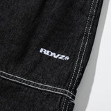 スティッチデニムミニスカート / STITCH POINT DENIM MINI SKIRT - BLACK