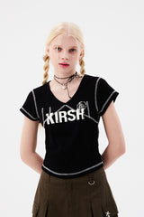 ドゥードゥルチェリースポーツノースリーブ / DOODLE CHERRY SPORTS SLEEVELESS [BLACK]
