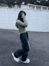 ボタンスリットスリムフーディー / Button Slit Slim Hoodie