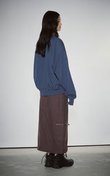 WASHED 2WAY ZIP SKIRT_BROWN