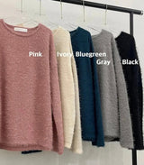 LMN Felt Angora Round Knitwear (5 colors)