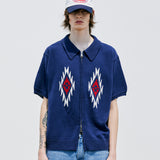 チマヨパターンニットカーディガン / CHIMAYO PATTERN KNIT CARDIGAN NAVY