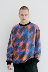 ファンスクリブリングオールオーバークルーネック / BSR2223FWPO078 FUN SCIBBLING ALL OVER CREWNECK NEON SIGN