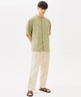 ONE POCKET MINIMAL COLLAR OVERFIT SHIRT (NAVY) (6585497256054)