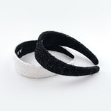 CHECK GLITTER TWEED HAIRBAND_WHITE