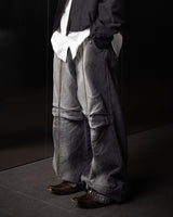 ロングジッパー デニムパンツ / Long Zipper Denim Pants (Black)