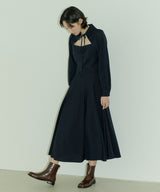 HIGH WAIST FLARE MAXI SKIRT - NAVY (6689408450678)