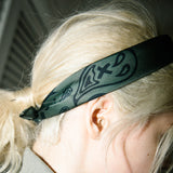 キャットペイズリーバンダナ / 1 2 cat paisley bandana - KHAKI