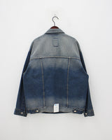 ジンチョンボクシーフィットデニムジャケット / deep blue over Fit Denim Jacket