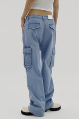デニムカーゴワイドパンツ/Denim Cargo Wide Pants (2color)