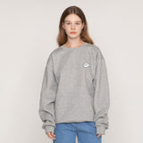 [UNISEX] Small cloud smile white clip sweatshirt (6655505006710)