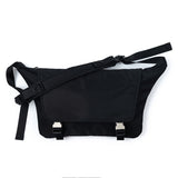 2-Buckle Biker Messenger Bag (Black)