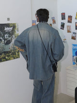 3 TAP Smoke Wrinkle Wash Denim Shirt (2color)