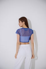 4ライン メッシュ クロップ Tシャツ / TOP(9360) 4 Line Mesh Crop Tee