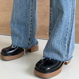 クラックジップアップストレートパンツ/no.3434 crack straight pants