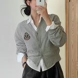 [5color] Teen Wapen Embroidery Cardigan