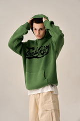 WAVE LOGO KNIT HOOD - KHAKI