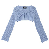 ライトウェイトクロップカーディガン / SKY BLUE LIGHT WEIGHT CROP CARDIGAN