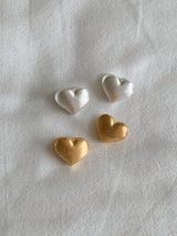 ハートマットピアス / [925silver] Lithumb heart matte earrings