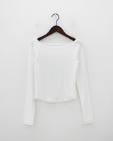 Slim boat neck T-shirt (4color)