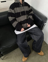 No.9228 stripe over hood KNIT (3color) (6645571518582)