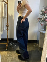 ワイドフィットダークブルーデニムパンツ / WIDE FIT DARK BLUE DENIM PANTS [17790]