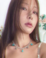 ライトブルーチェーンネックレス / light blue chain necklace