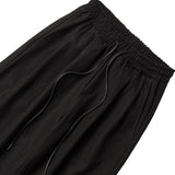ツータックワイドシルキーパンツ/TWO TUCK WIDE  SILKY  PANTS-BLACK