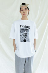 DIVING GRAPHIC T-SHIRTS WHITE (6561077493878)