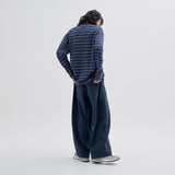 Border 2 Color long Sleeve T58 Charcoal/Navy (6614929145974)