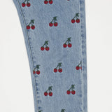 ストレートフィットチェリー刺繍デニムパンツ/ STRAIGHT FIT CHERRY EMBROIDERY DENIM PANTS [6851]