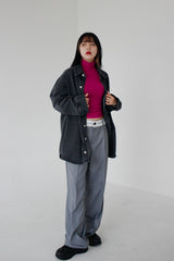 ウォッシュドデニムシャツジャケット / washed black denim shirt jacket