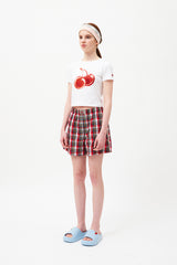 ビッグチェリーホットフィックスポイントクロップTシャツ / BIG CHERRY HOTFIX POINT CROP T-SHIRT [WHITE]