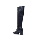 ブロックヒールロングブーツ/Block Heel Long Boots(Matt Black)