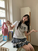 リボンレタリングTシャツ