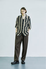 アイロ グランジ ストライプ ジャージ シャツ / airo grunge stripe jersey shirt brown