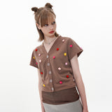 Flower Cardigan [Brown] (6593115258998)