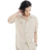 オーバーフィットドットプリントシャツ/OVERFIT DOT PRINT SHIRT-BEIGE