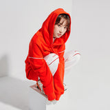 Oversize Front Line Hoodie Red (6600738537590)