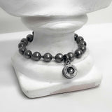 9mm ボールチェーン バレットバック ブレスレット / [BLESSEDBULLET]9mm ball chain bulletback bracelet_dark silver
