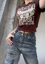 y2kヴィンテージデニムジッパーハイウエストパンツ / y2k vintage denim zipper high-waist pants