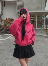 (UNISEX) フィックスピンタック起毛オーバーフード