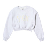 STGM CROPED CREWNECK(FEMALE) BLACK / WHITE MELANGE